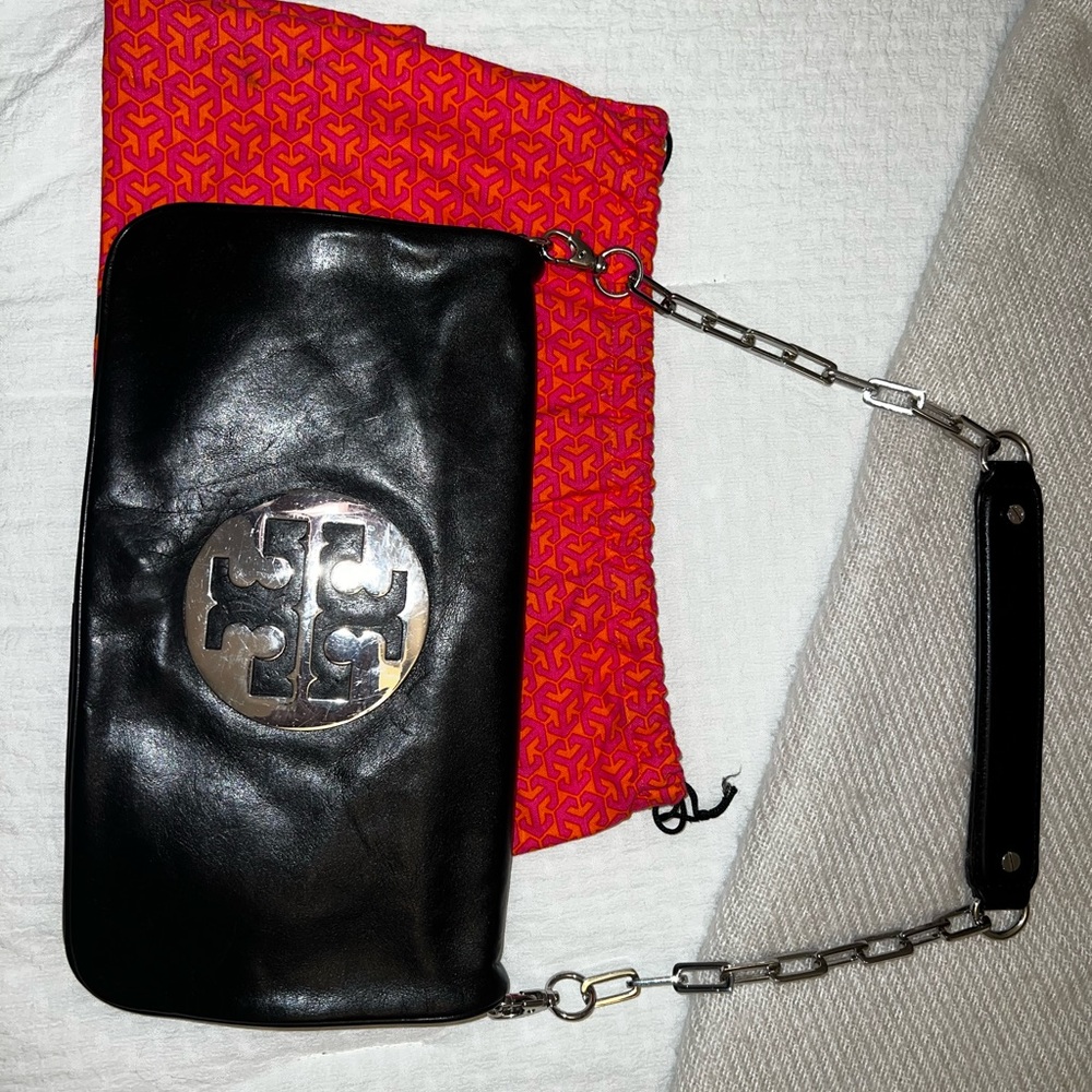 Tory Burch Reva Logo Clutch Flap Bag